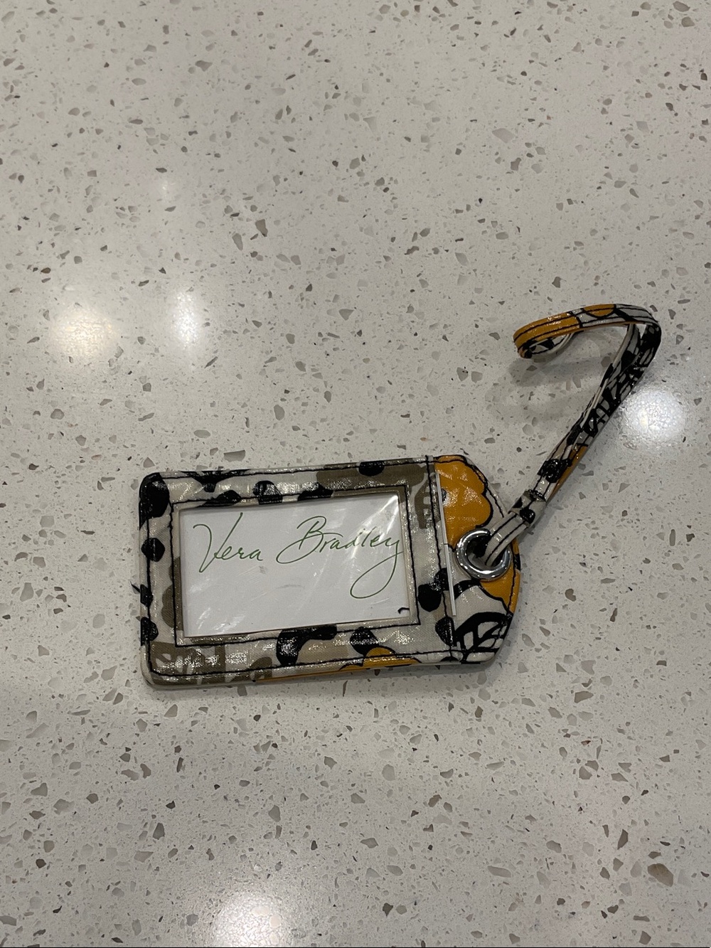 Vera Bradley Yellow Black White Go Wild Luggage Tag